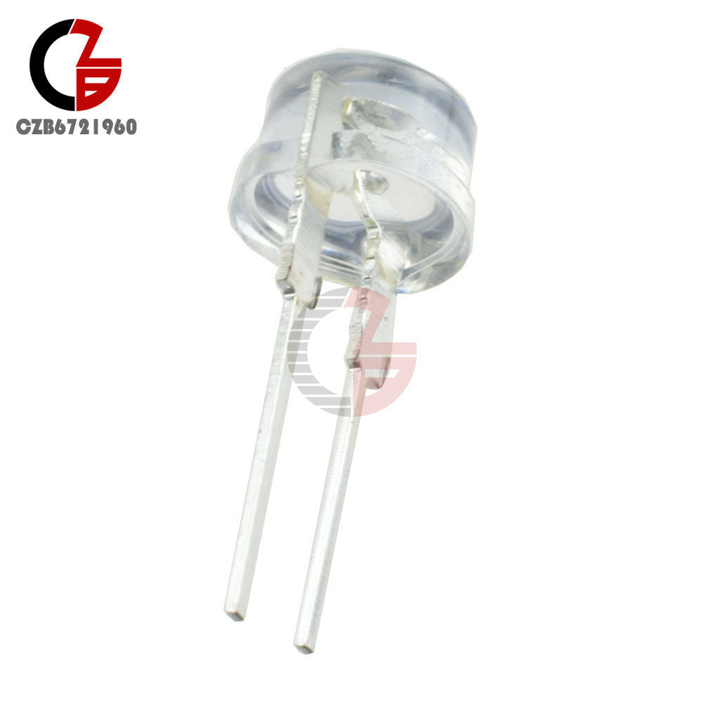 10PCS Blue Light 8mm 0.5W Straw Hat Transparent LED High-Power Emitting Diode