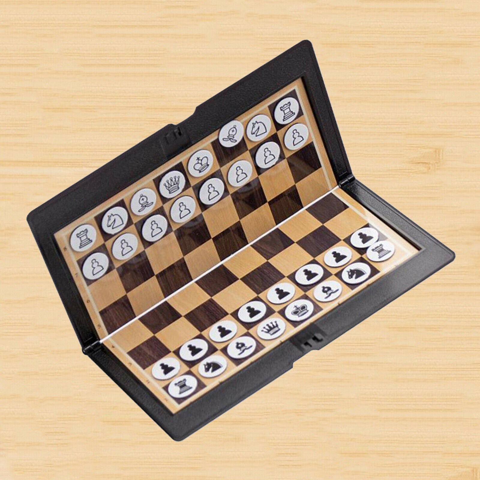 Pocket Chess Board Magnetic Folding Board Travel Portable Mini Chess Set