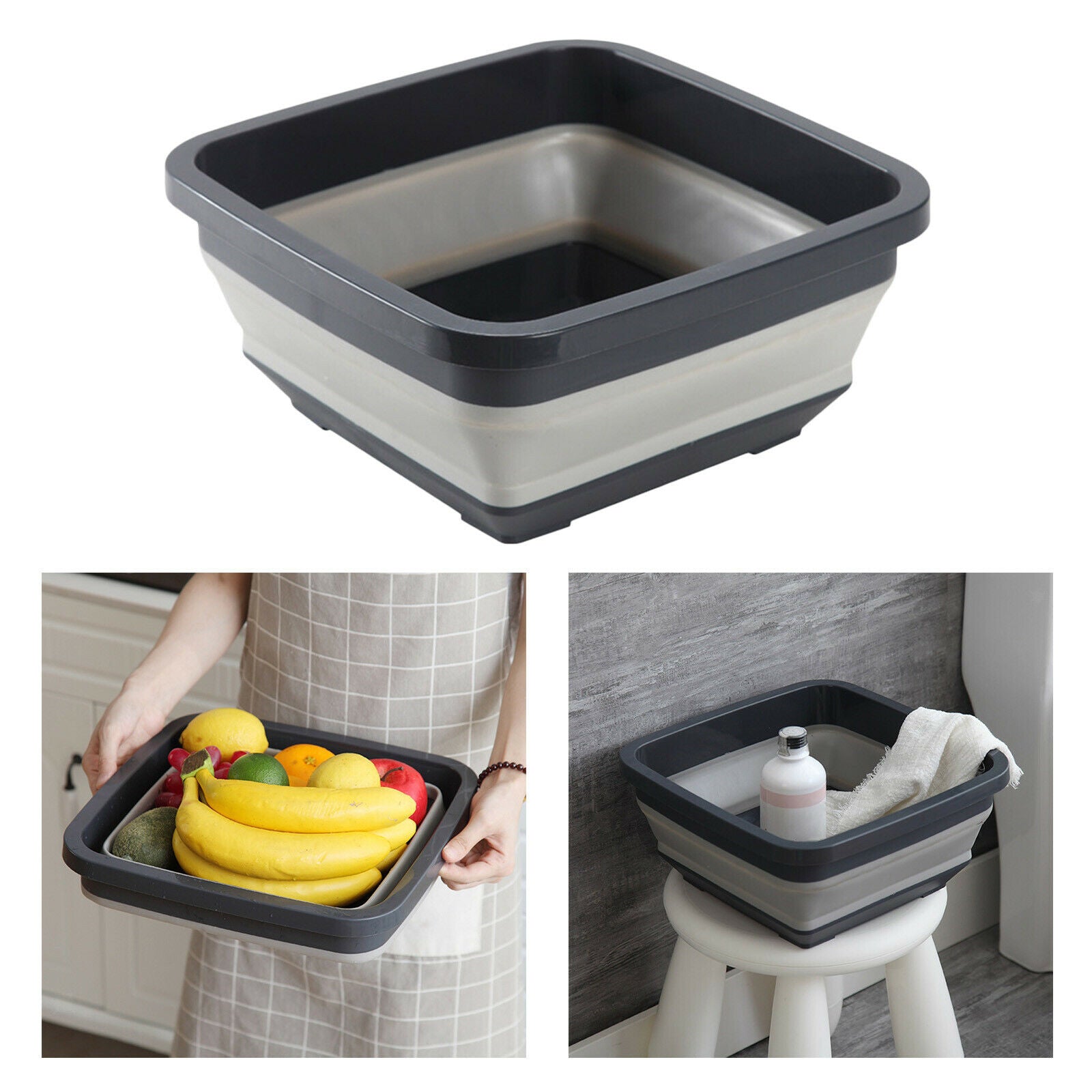 Portable Camping Folding Wash Basin Collapsible Bucket Dish Tub Portable Basins
