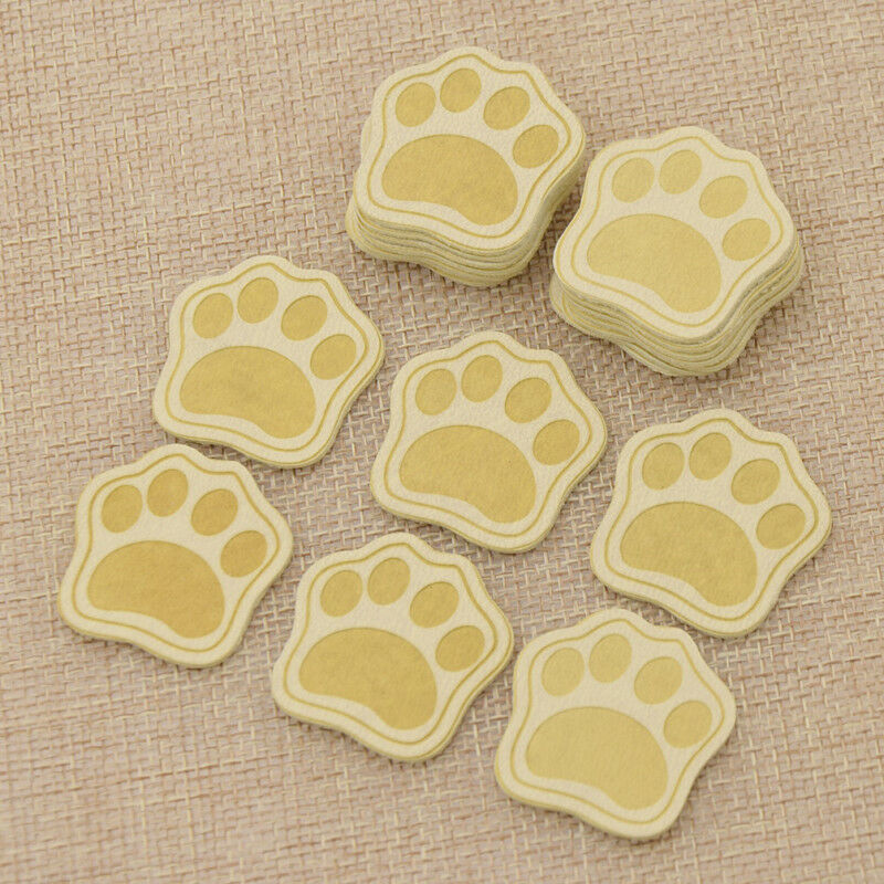 20pcs Dog Footprint Shape PU Leather Label Tags DIY Sewing Patches Craft