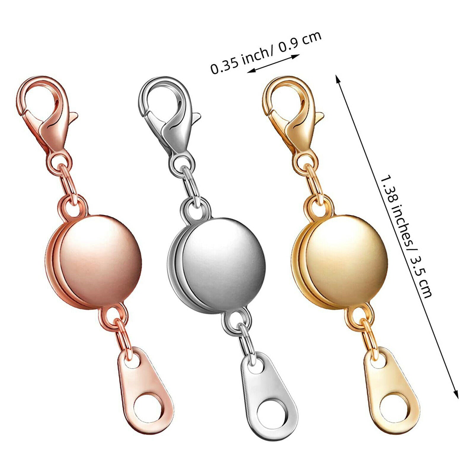 12 Pieces Magnetic Clasp Necklace Closures Bracelet Converter 3 Colors