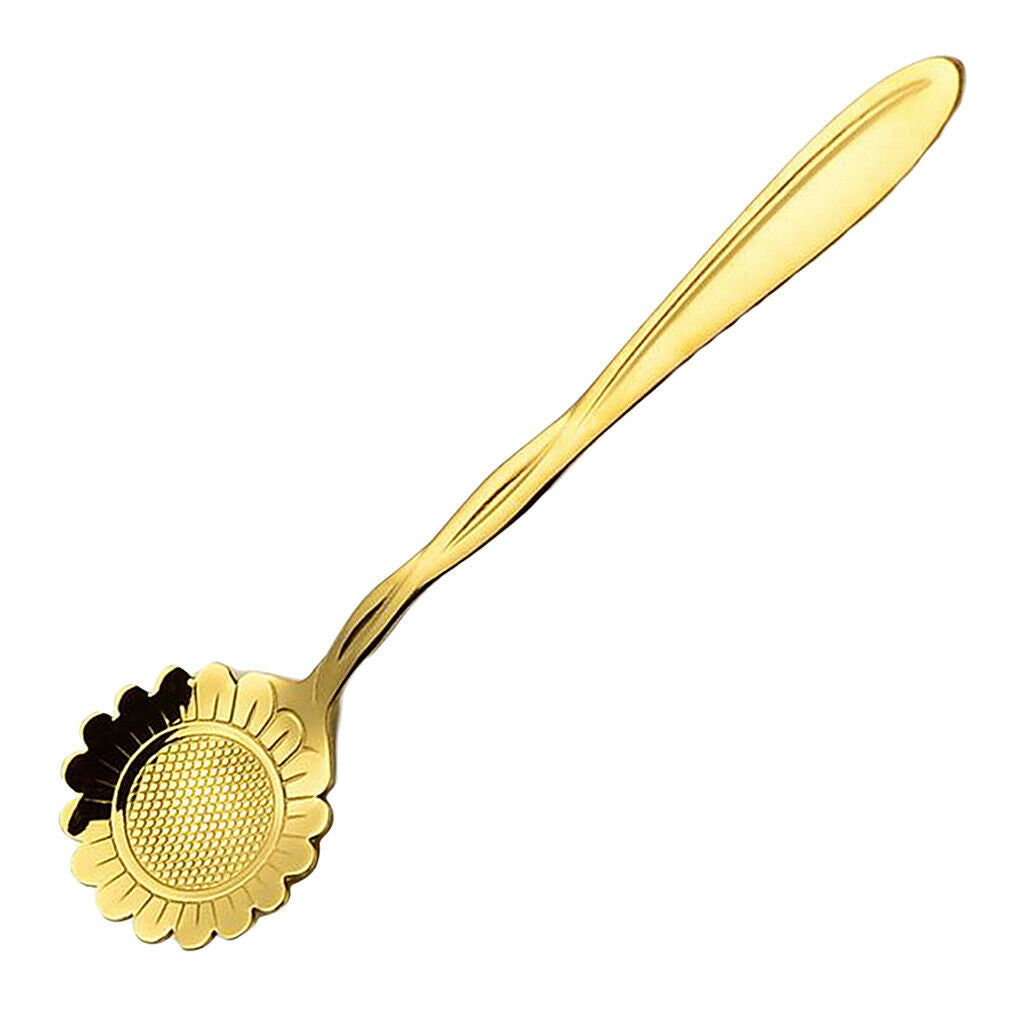 Teaspoon Set of 8 Teaspoons Coffee Tea Spoon Sugar Spoon Stainless Golden