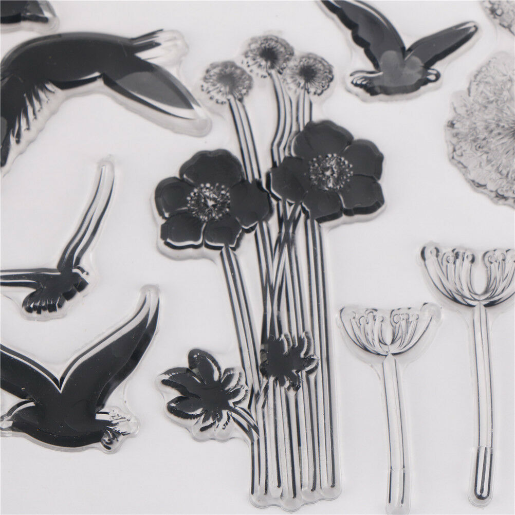 Dandelion and bird Pattern Scrapbooking Decorating Rubber Stamp Clear Stam.l8