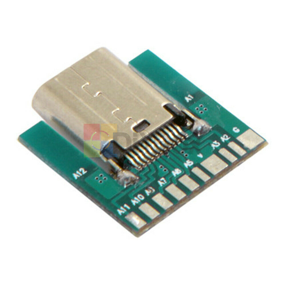5PCS 24Pin USB 3.1 Type C Female Plug Socket Connector SMT Type with PCB Board