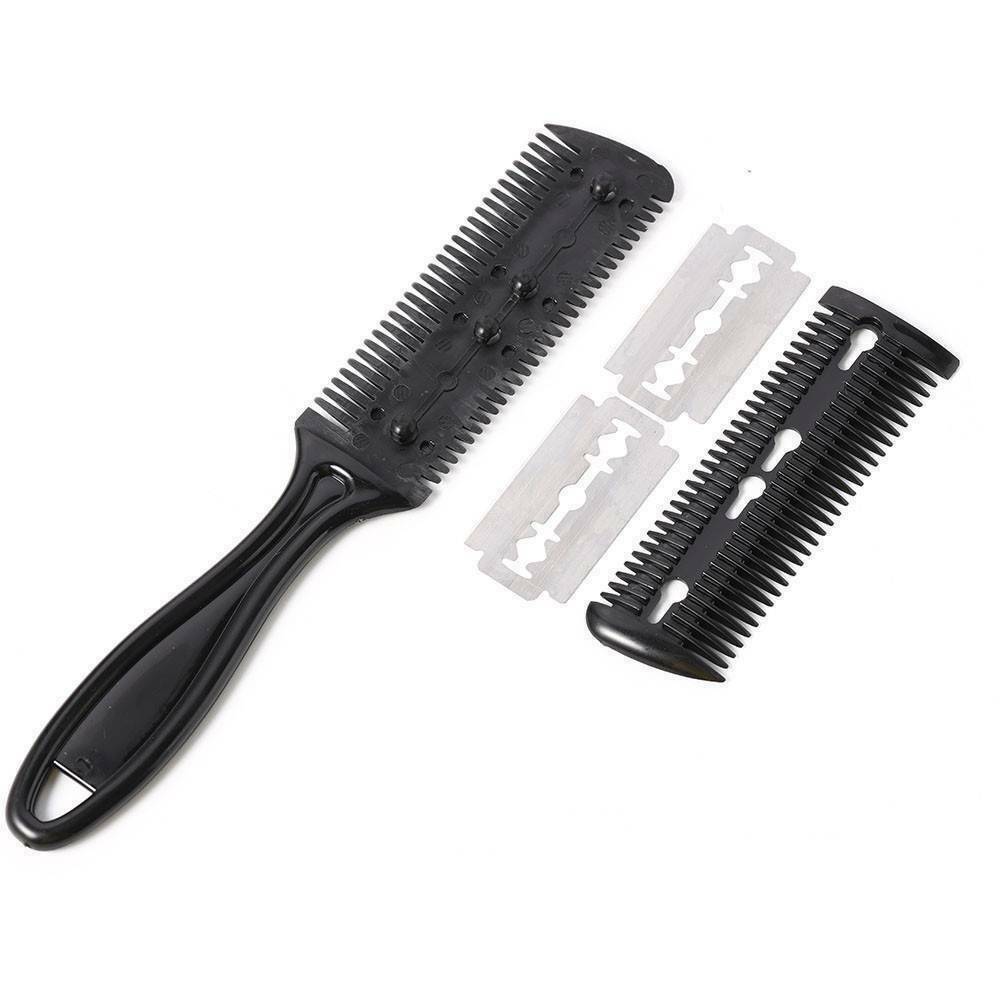3 PCS Hair Brush Cutter Comb Beard Trimmer Cut Thinning Slice Hair Shaper Razor