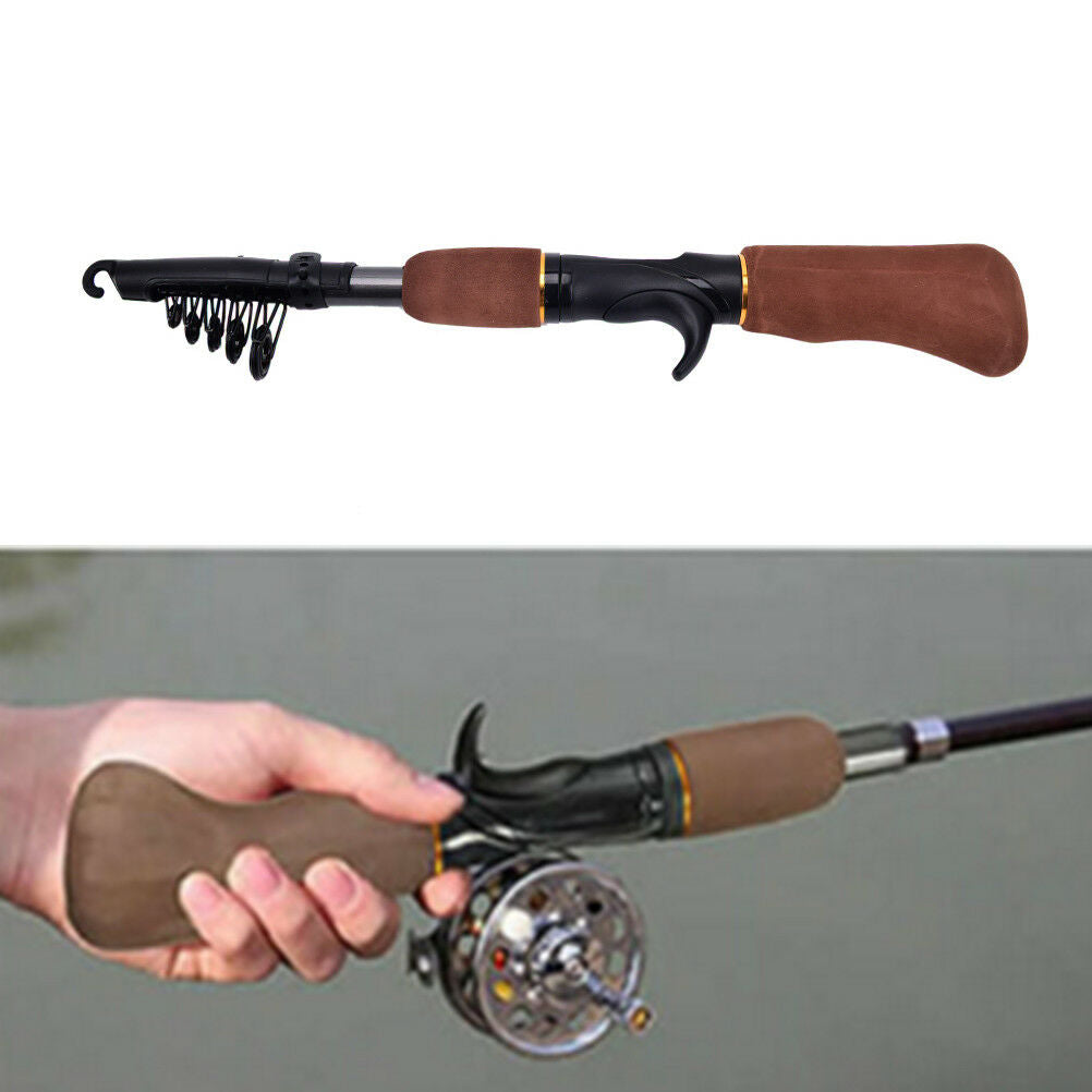 Carbon Fiber Telescope Fishing Rod Sea Rock Travel Spinning Pole Portable B Kt