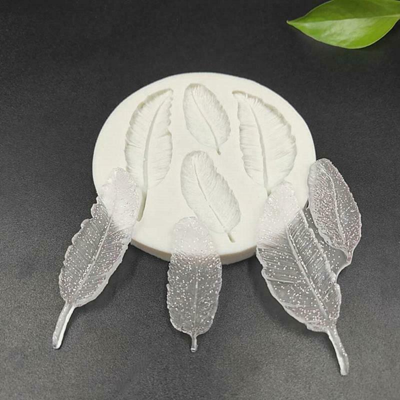 Exquisite Feather Mold Craft Cake Chocolate Clay Soap Decorating Family Home