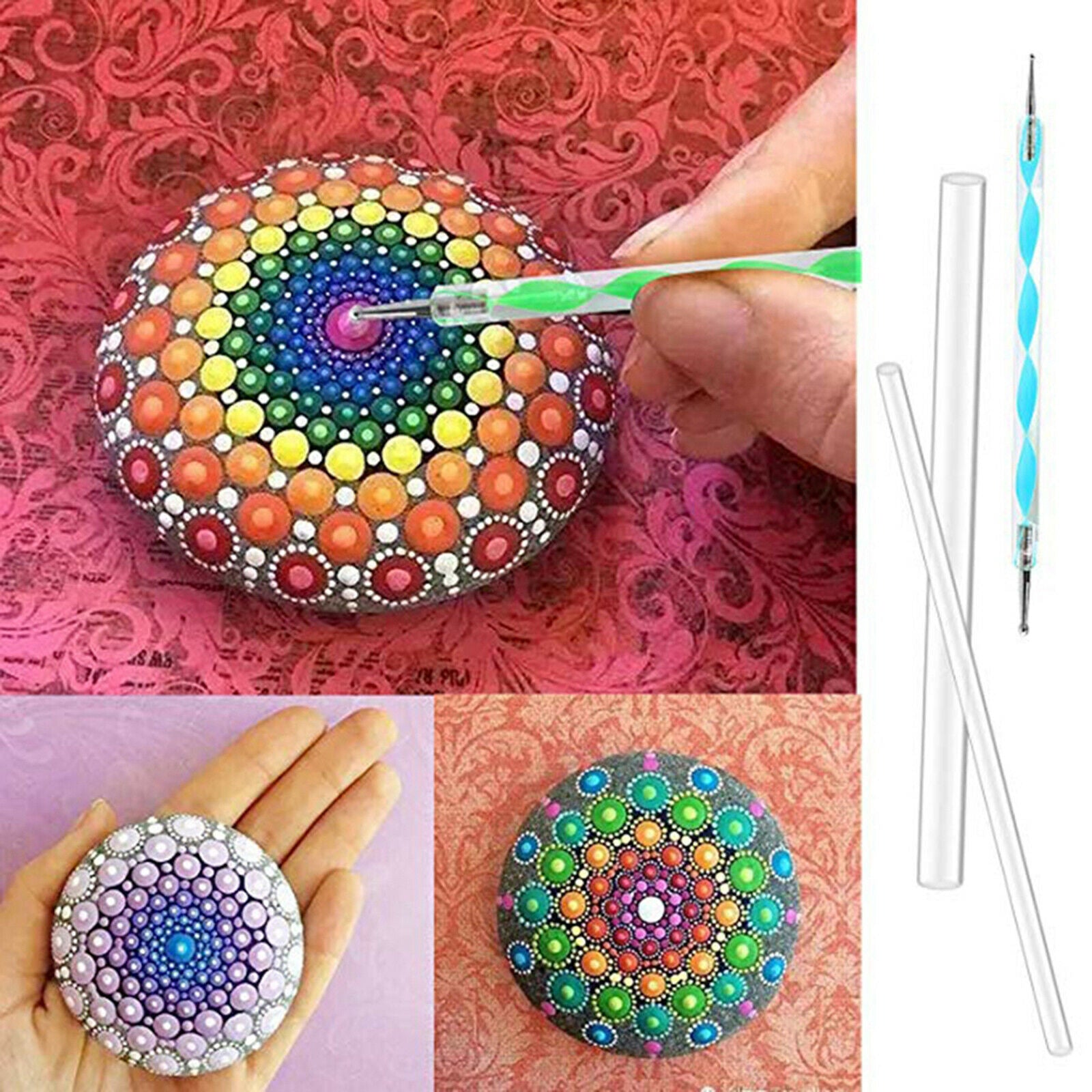 33x Mandala Dotting Art Dot Painting Tool Pen Stencil Brush Set For Beginner