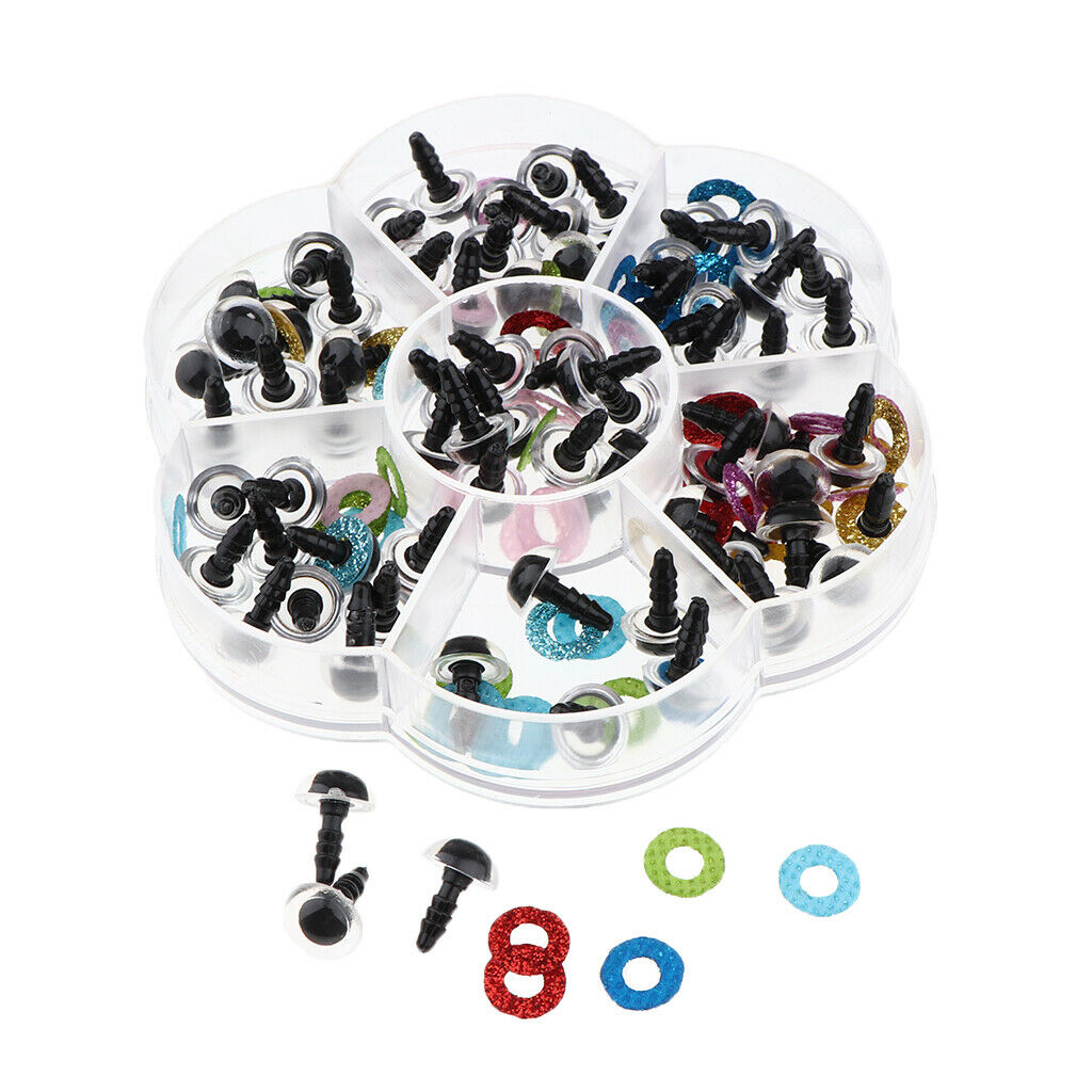 70 Pieces Owl Eyes with Glitter Nonwoven & Washers for Stuffed Animal Crafts