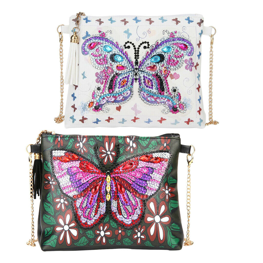 2Pcs DIY Special Drill Diamond Painting Shoulder Bag Metal Chain Handicraft