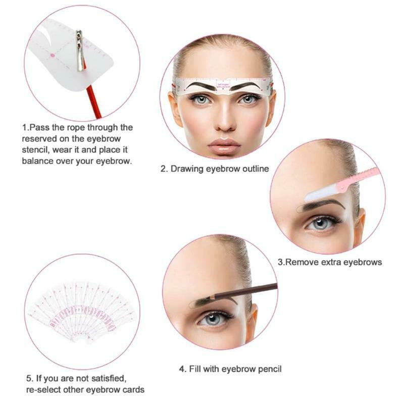 Eyebrow Stencils Kit 24 Pieces Eyebrow Shaping Tool Eyebrow Grooming Trimmer Kit