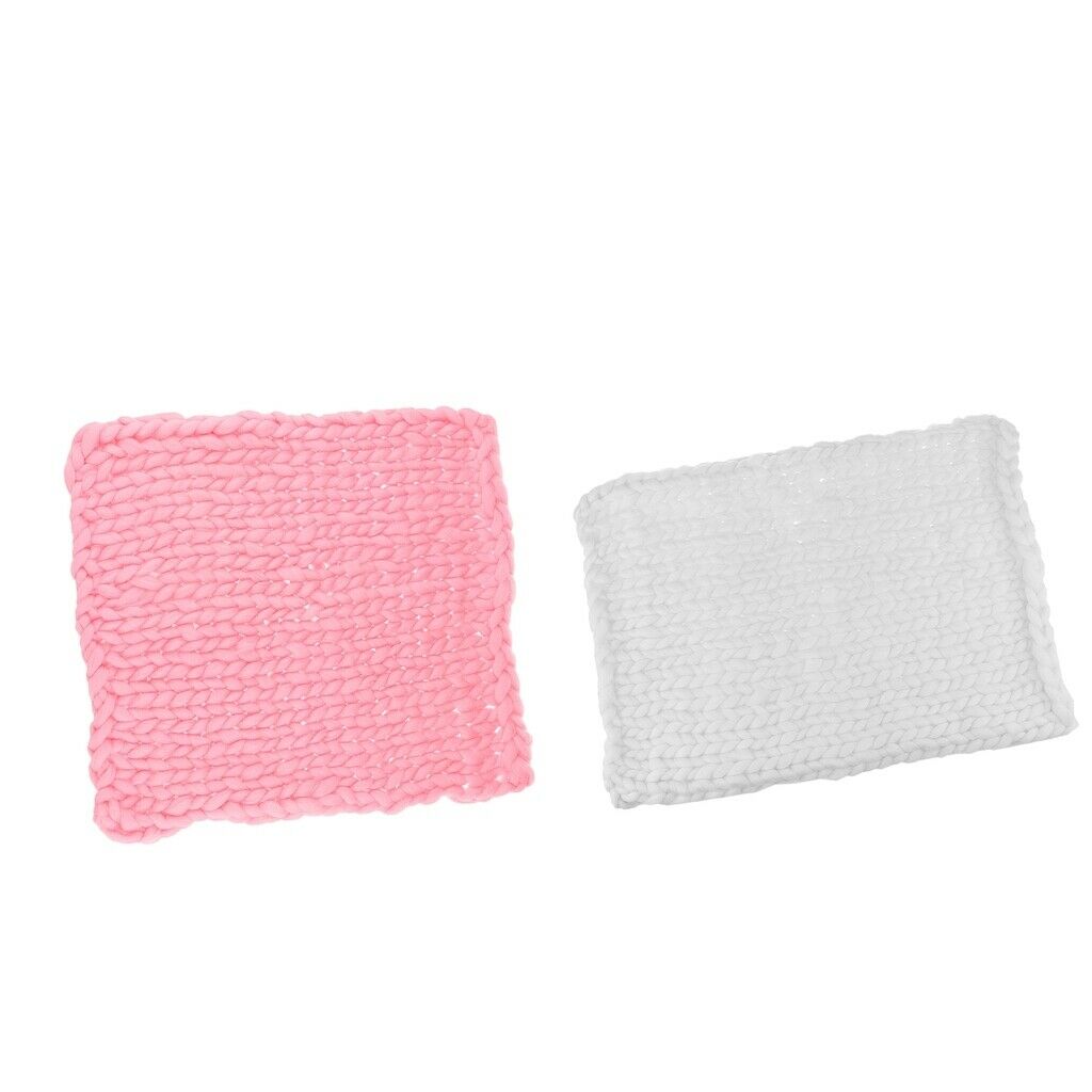 2Pcs Lovely Newborn Baby Wool Braid Blanket Stuffer Carpet Basket Photography