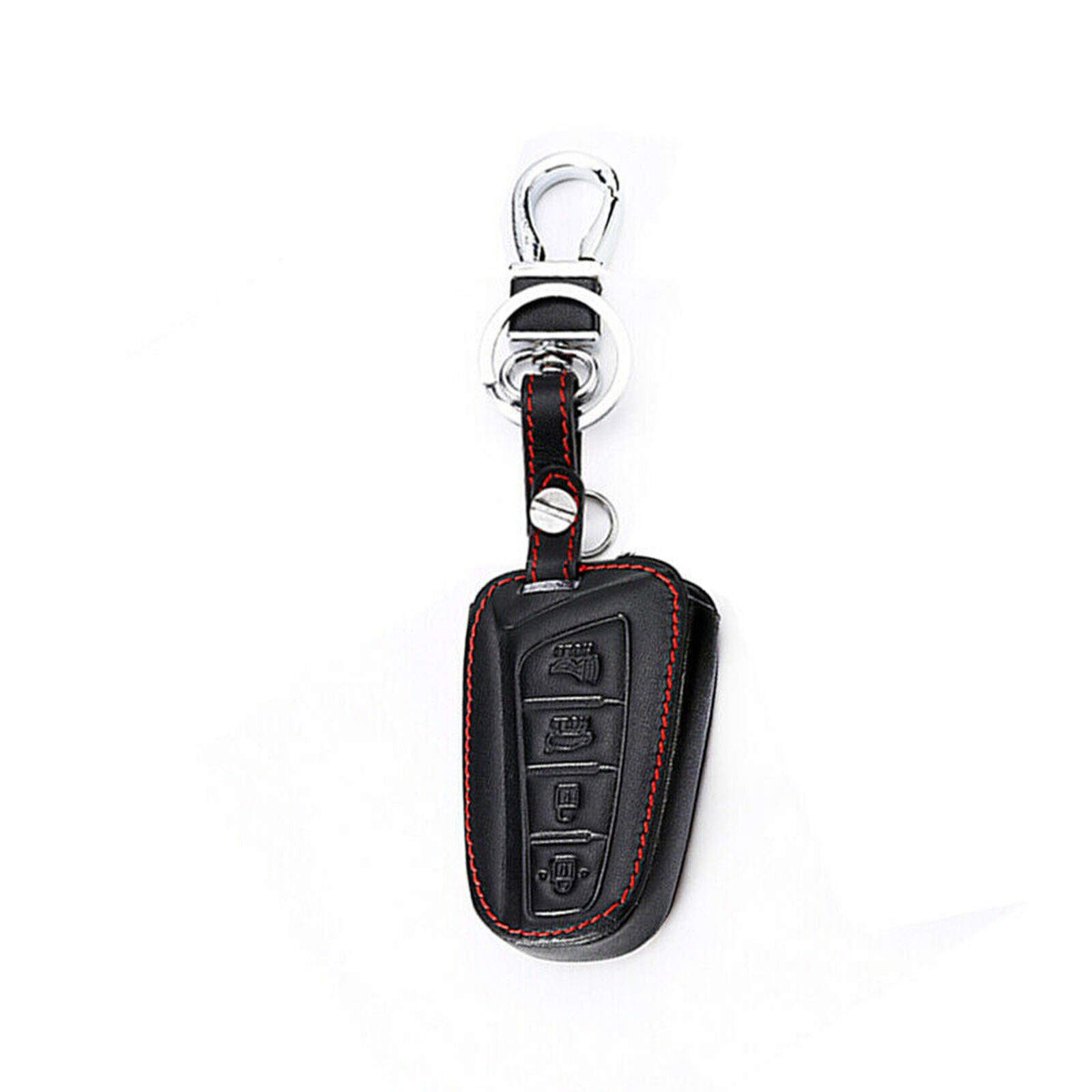 For Hyundai Santa Fe ix45 Remote Key Fob Bag Holder Leather Cover Case 4 Buttons