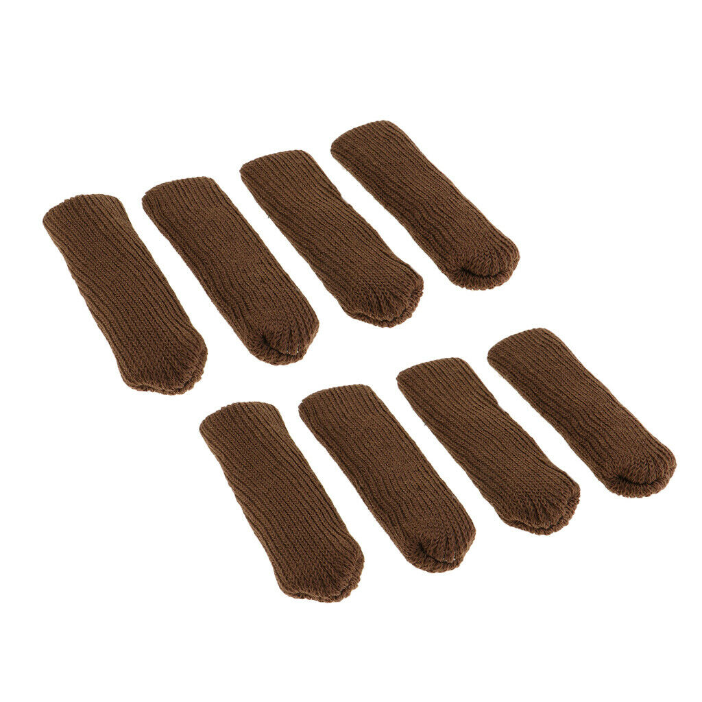 8pcs Knitted Furniture Chair Leg Feet Socks Booties Hardwood Protectors Caps