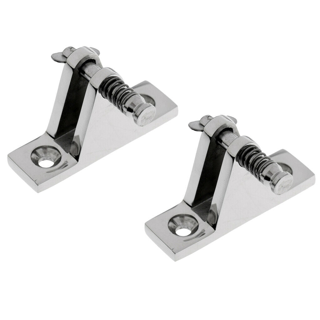 2 Pack 316 Stainless Steel Boat Bimini Top Deck Hinge with Removable Pin for