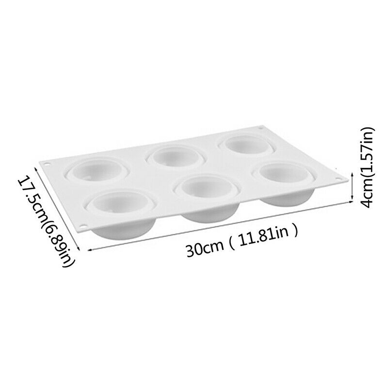 Soap Mould Round Whirlpool Silicone Rubber 6 Cavities Mousse Cake Baking MolBDA