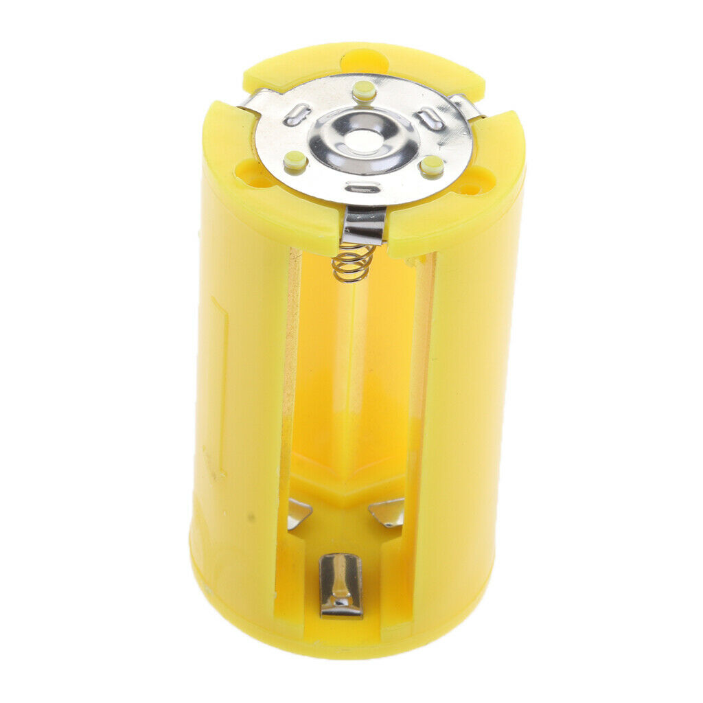 Yellow 3 AA to D Type Batteries Converter - Parallel Adapters Holder Case .