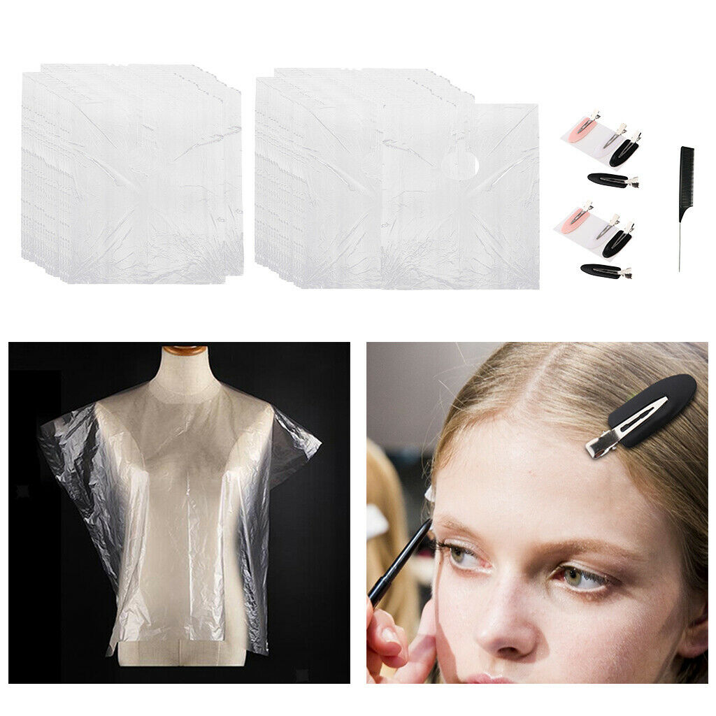 200X Disposable Hair Cutting Cape Clear Unisex Hairdressing Apron for Barber