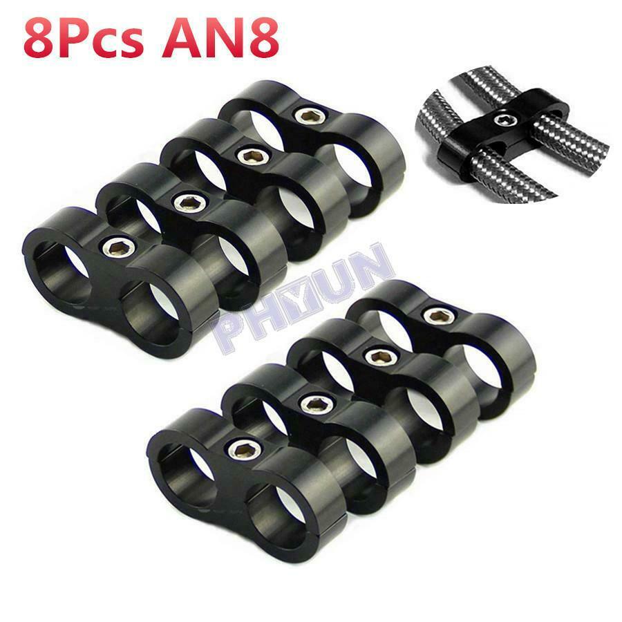 8Pcs AN-8 AN8 16MM 17MM Braided Hose Separator Clamp Fitting Adapter Bracket