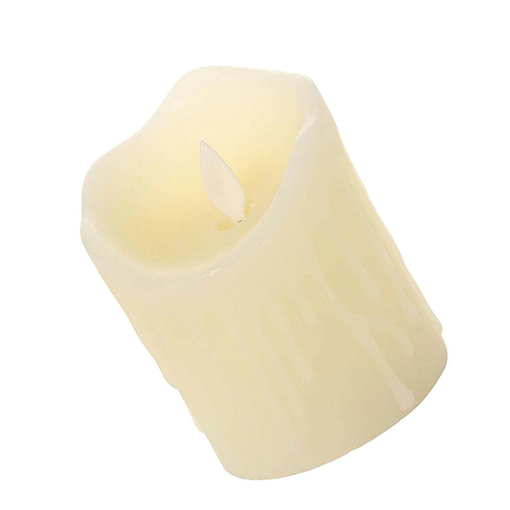 2pcs Battery Powered Oscillating Flame Realistic Amber Led Candle