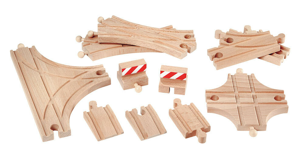 33307 BRIO Advanced Expansion Pack Wooden Train Railway Tracks inc 11 pcs 3yrs+