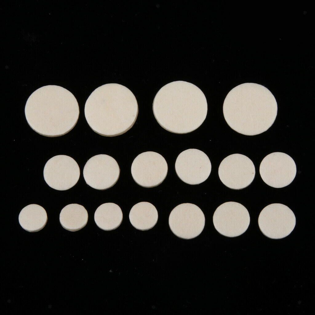 17pcs White Clarinet Pads Mats for Woodwind Instrument Replacement Parts