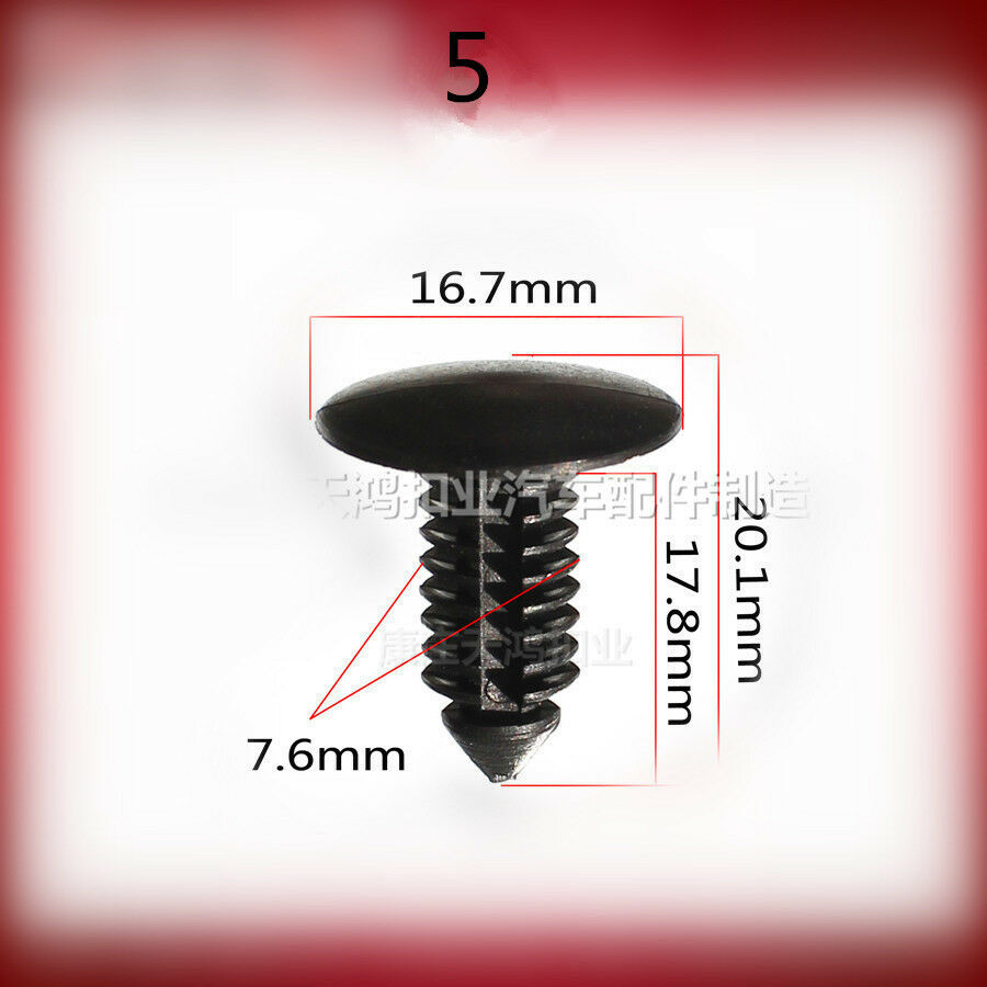 150pcs 6 Sizes Car Autos Body Retainer Push Pin Rivet Clip Mouldings Trim Panel