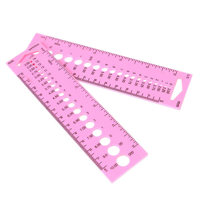 2X All In One Measure Ruler For Knitting Needles 2.0-10.0mm Crochet hook .l8