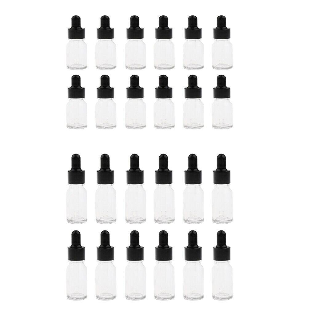 5ml 10 ml Glass Bottles for Essential Oils--24 Pcs Empty Dropper Bottles with