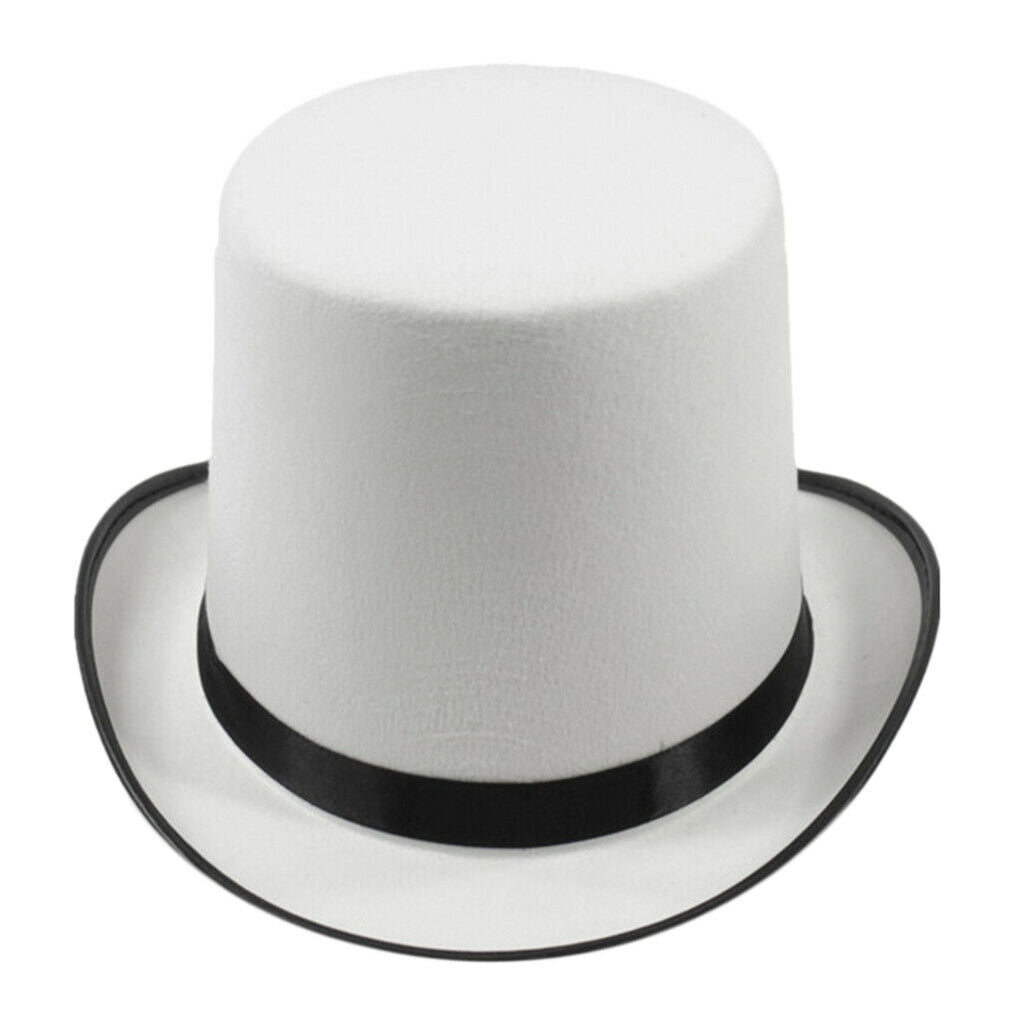 2x White Wizard Top Hat Party  Men Women Fancy Dress Costume Accessory