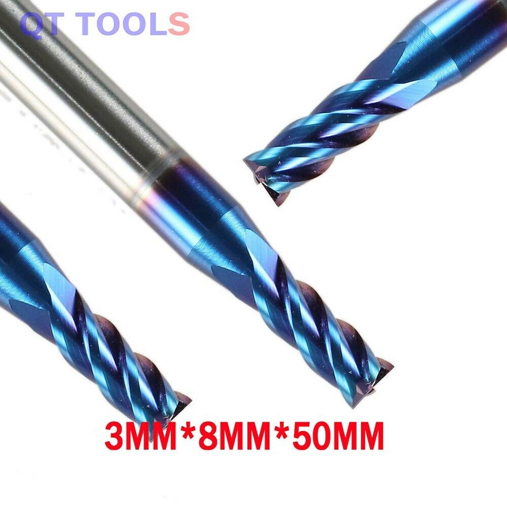 2Pcs 3MM HRC65 4 Flutes Tungsten Carbide End Mill CNC Milling Cutter Drill Bit