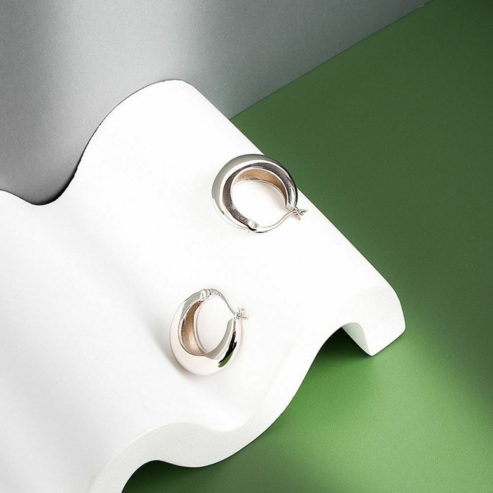 2 Pairs Women Classic Chunky Hoop Jewelry Accessories Circl Hoops Earring