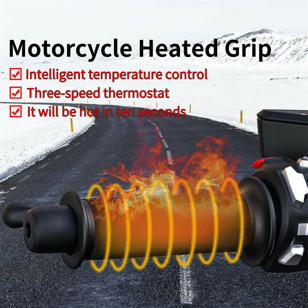 Motorcycle Handlebar Electric Heated Handle Heating Grips Cover Pad Three-speed