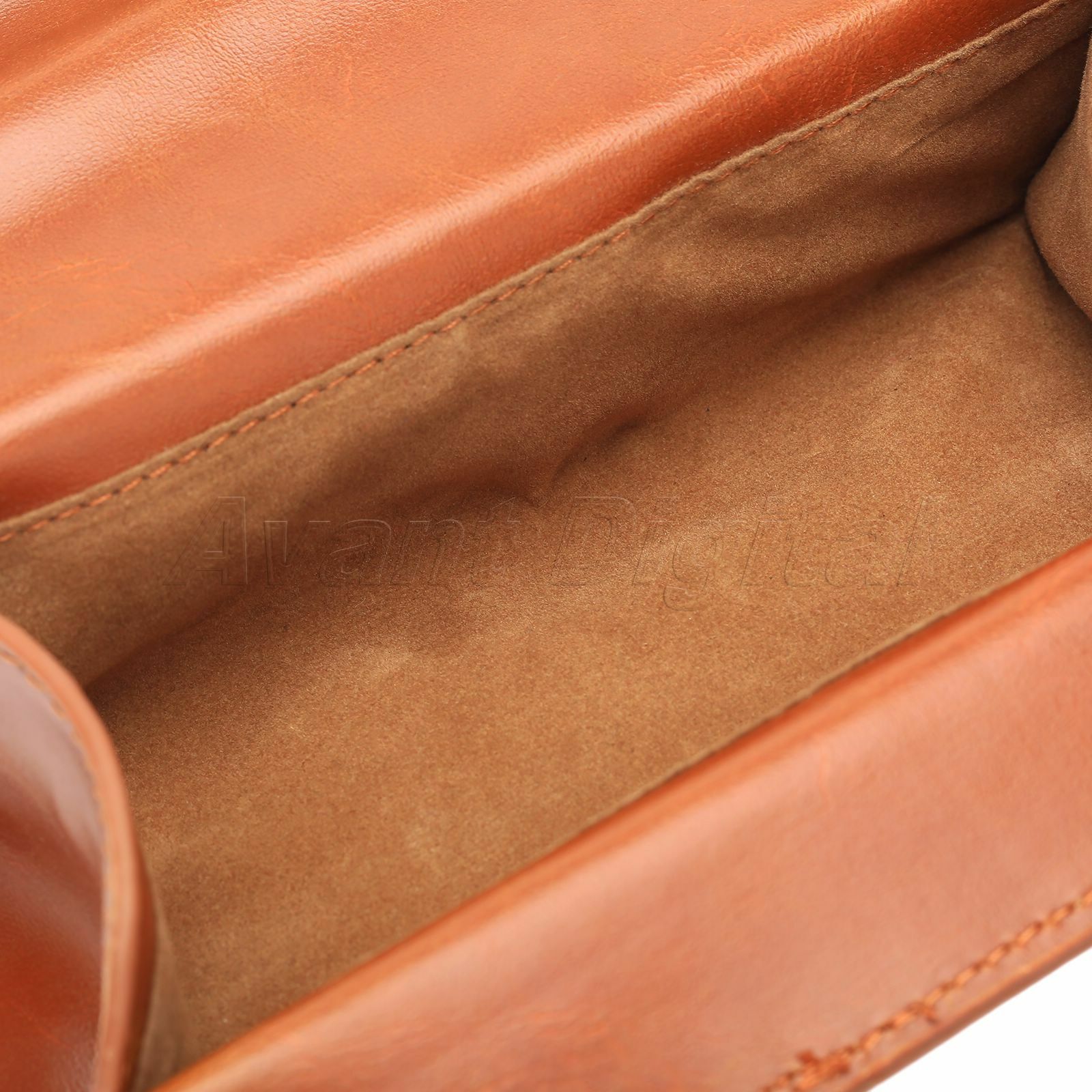 Brown Leather Men's Travel Sports Pouch Case Shaving Brush & Razor Toiletry Bag