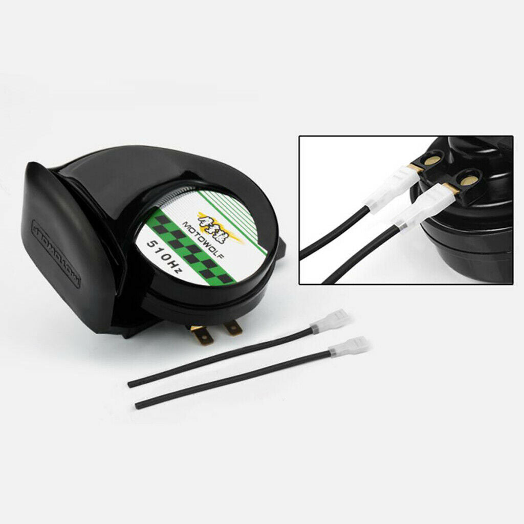 110dB 510HZ Snail Horn Universal for 12V Motorcycle Motorbike Car - Black