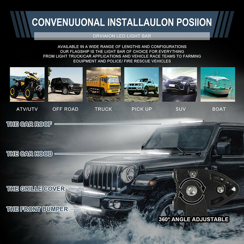 12inch 78W LED Work Light Bar Combo Spot Flood Driving Off Road SUV Bo TyR Qx