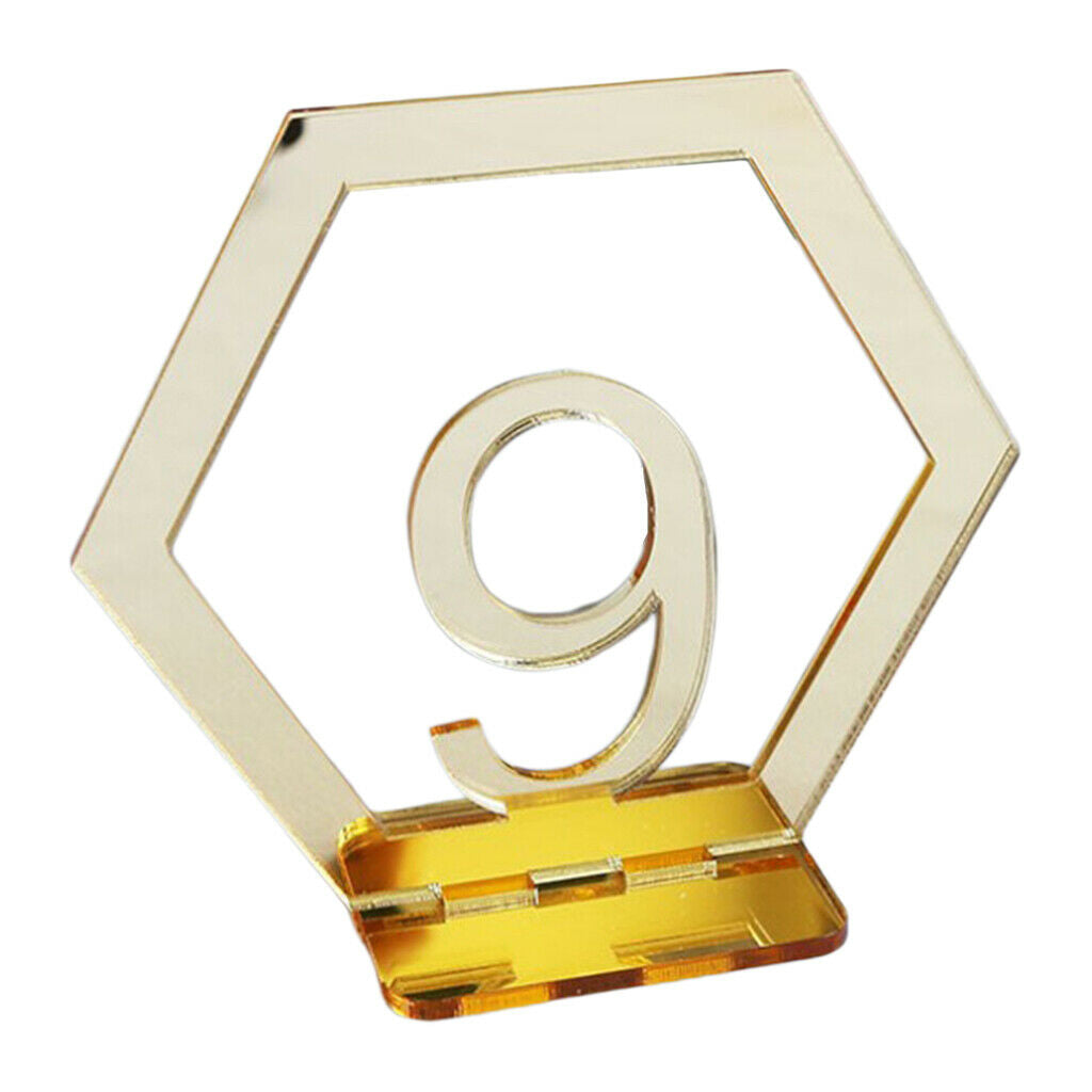 Table Numbers with Base Table Decor for Birthday Charity Ball Golden 9