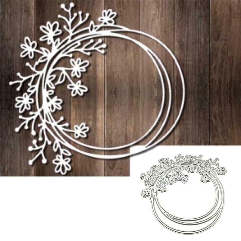 Flower Wreath Clear Stamps Carbon Steel Embossing Mould for Card Making