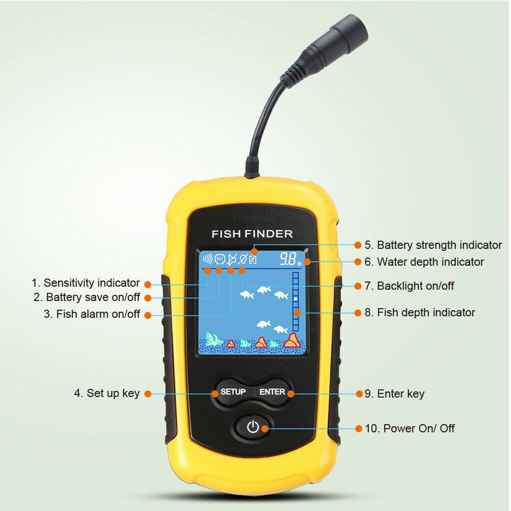 100M/328ft LCD Wired Fish Finder Sonar  Sounders Fishfinder