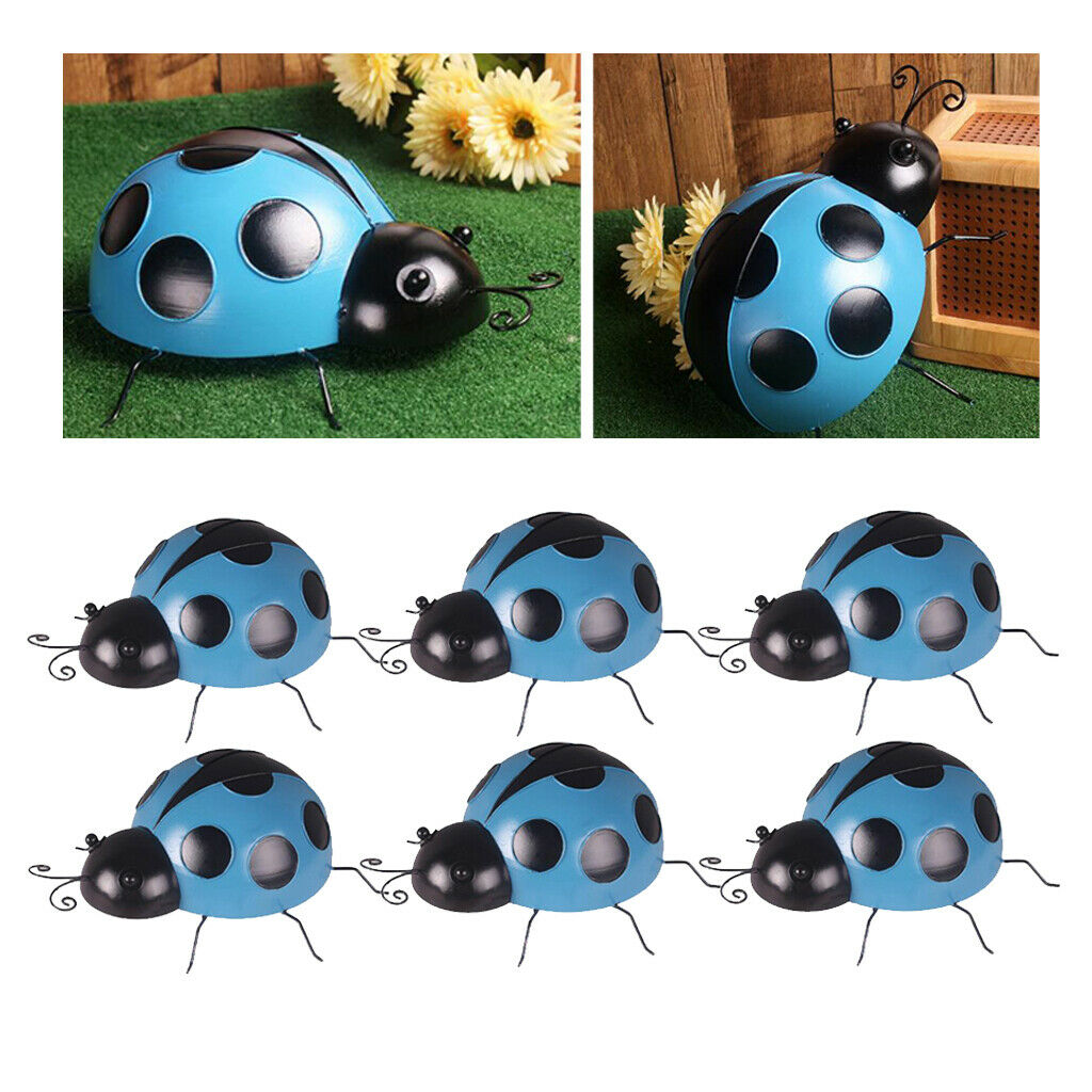 6Pcs Cute Iron Ladybird Hand Painted Wall Hanging Ladybug Kindergarten Decor