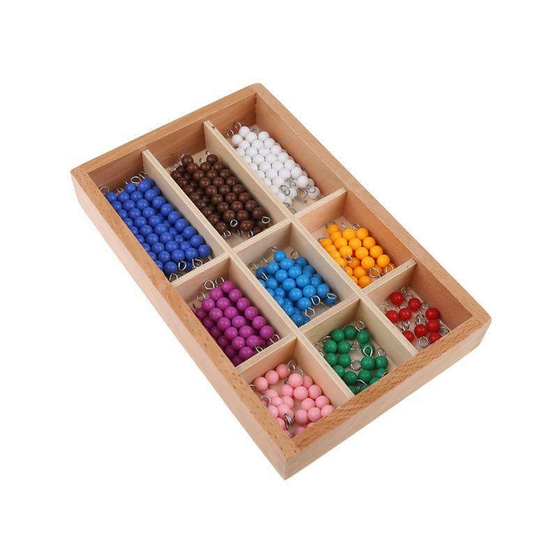 Montessori Materials Educational Wooden  Colorful Checker Board Beads Math Toys