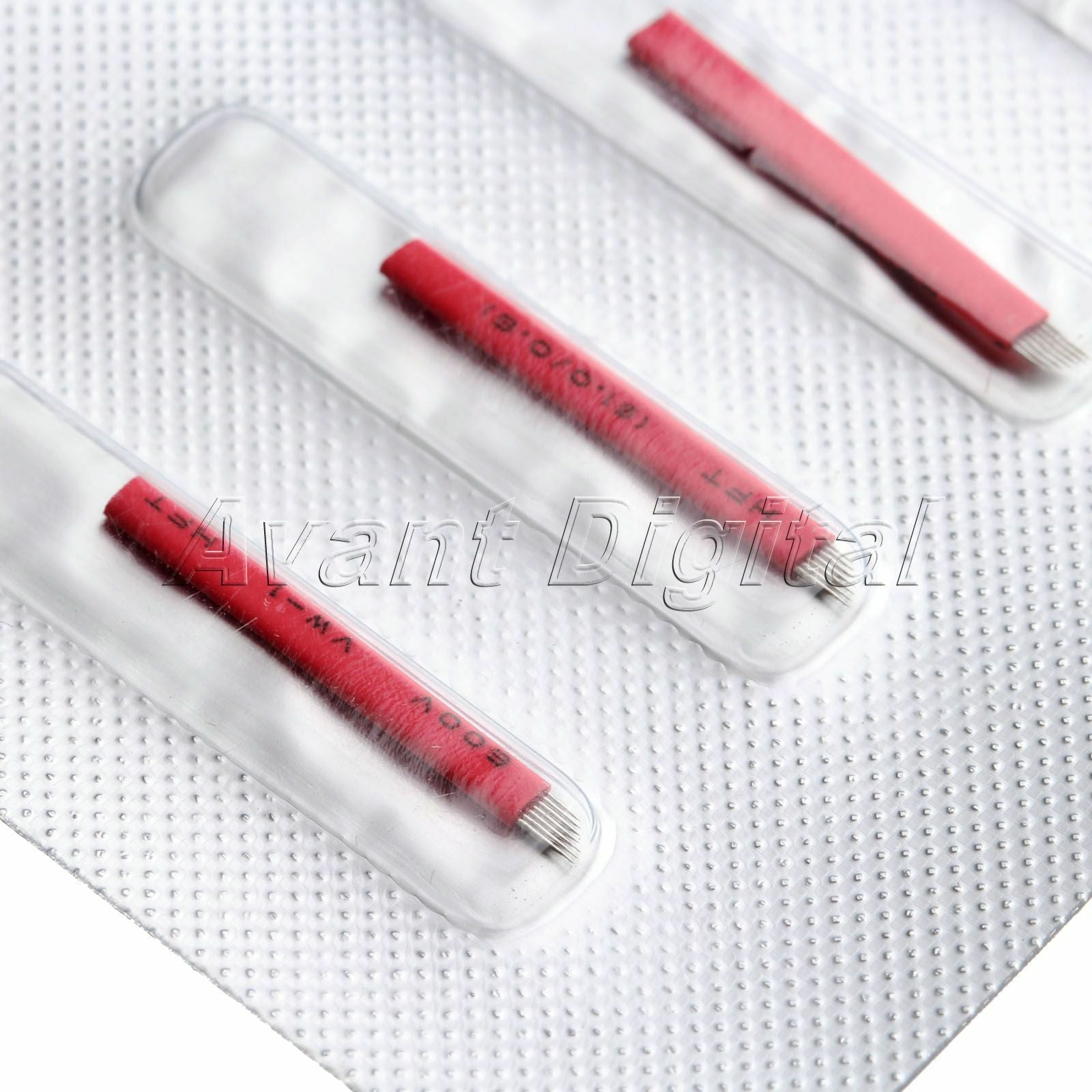 5PCS Red Microblading Pen Tattoo Needle Blades 7 Pin  Eyebow Permanent Makeup