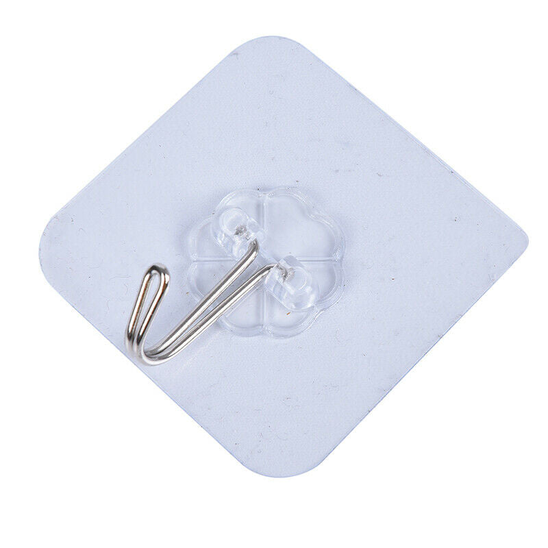 10x Strong Clear Suction Cup Sucker Wall Hooks Hanger For Kitchen Bathro.l8