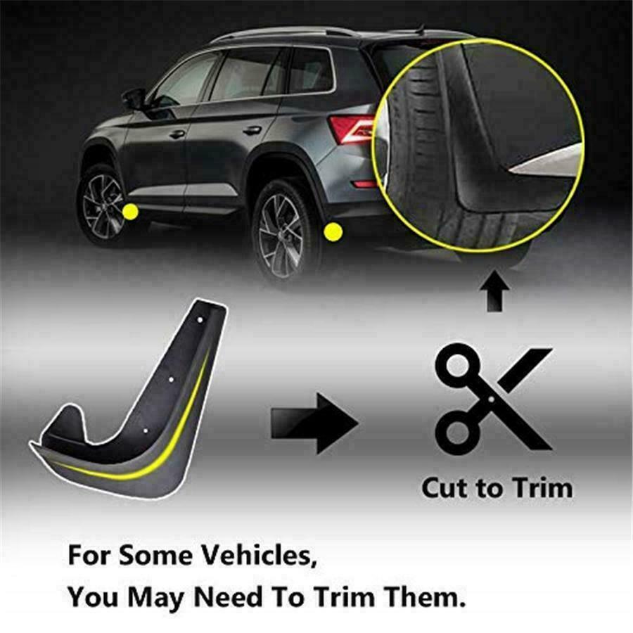 4Pcs High Grade EVA Plastic Fender Splash Guards Mud Flaps Mudflaps For Car SUV