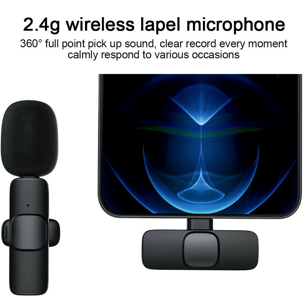 Wireless Lavalier Microphone Clip On Lapel Mic Audio Video Record Microphone LIN