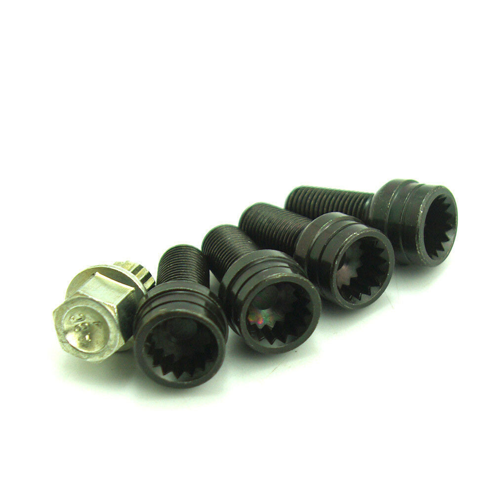 4+1 17mm BLACK STEEL Wheel Bolt & Lock Lug Nut Set WITH KEY