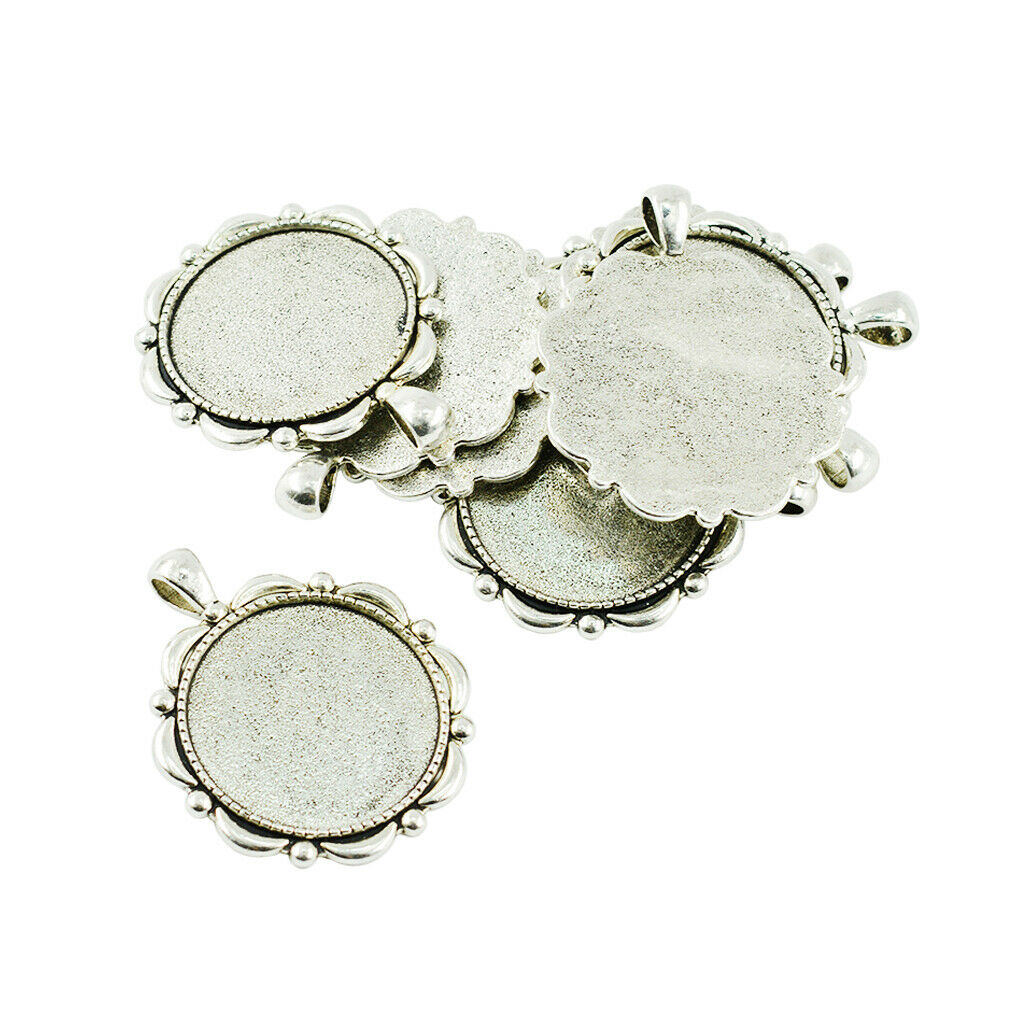10pcs Blank Bezel Pendants Blanks Base Settings Tray for Jewelry Making 30mm