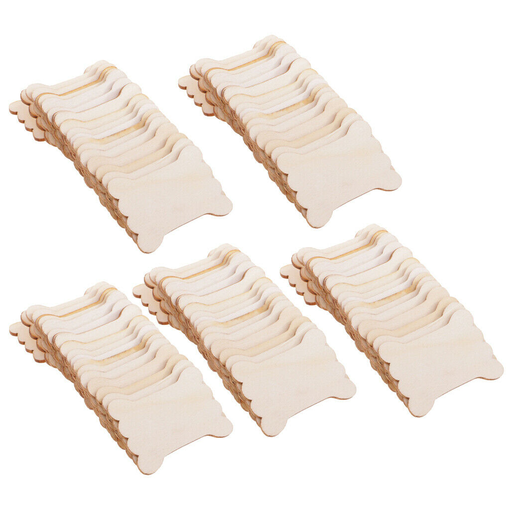 Pack of 100 Wooden Blank Thread Ribbon Twine Reel Organizer Flat Spools