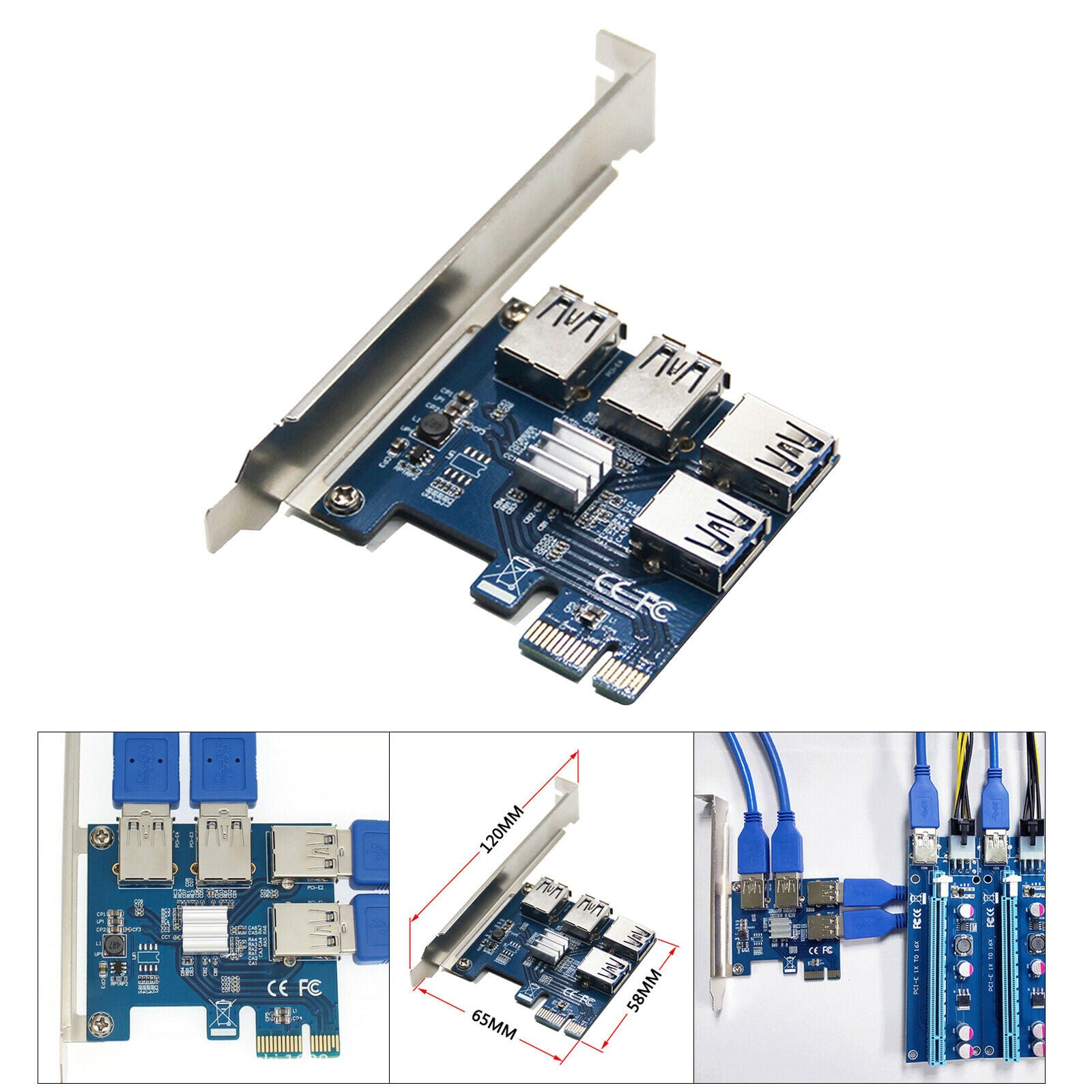 4 Ports USB 3.0 Super Fast 5Gbps   Expansion Card 4-Ports for
