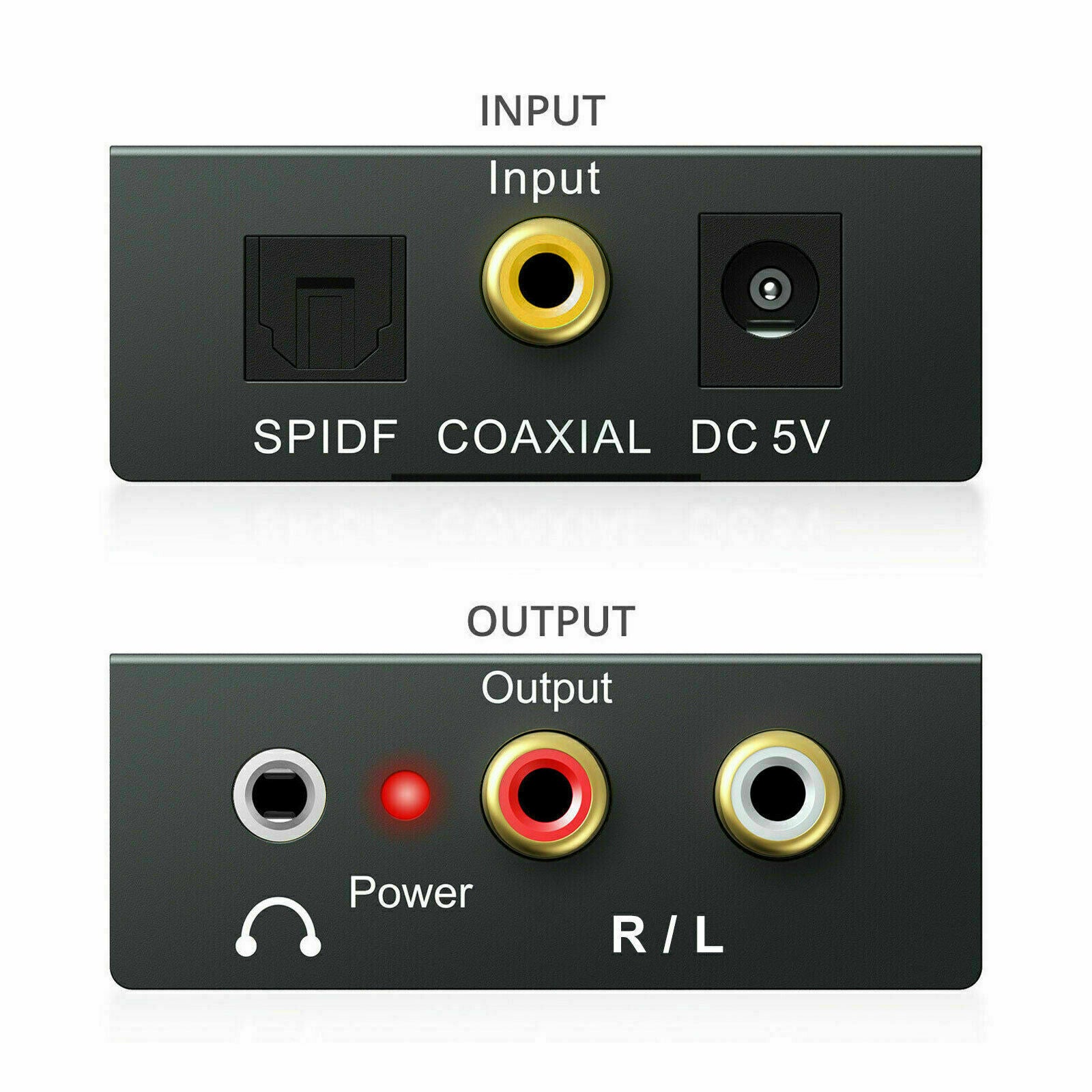 Optical Coaxial Toslink Digital to Analog Audio Converter Adapter RCA 3.5mm L/R